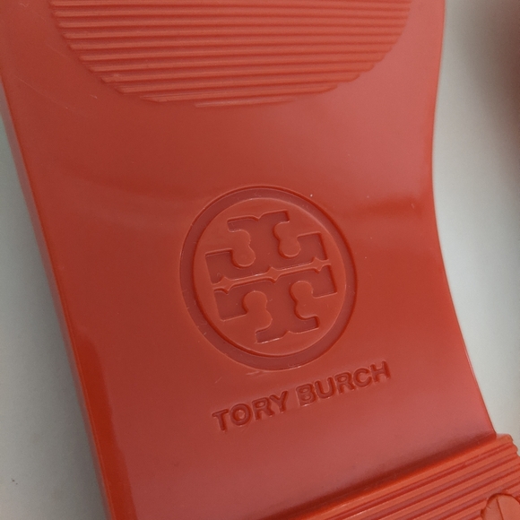 EXCELLENT Cond! Tory Burch Michaela Jelly Bow Flip Flop Orange Sandals Size 6 - Picture 8 of 15